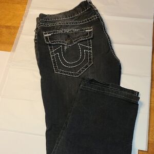 True Religion Black Boot Cut Jeans Size 38